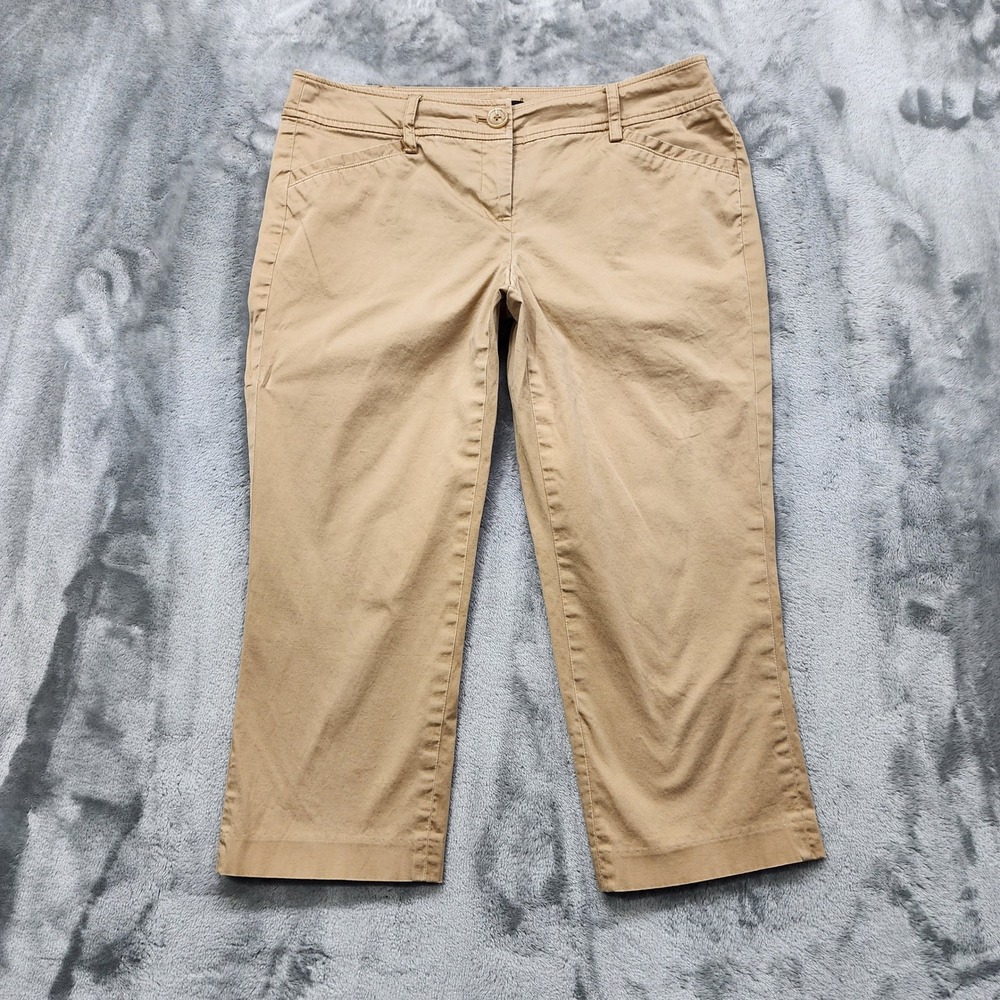 WILLI SMITH Pants Womens‎ 6 Tan Khaki Low Rise Capri Chino Casual Office Preppy